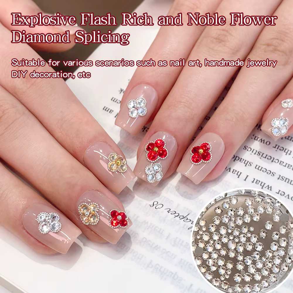 KANIU 1 Boîte de Strass pour Ongles en Zircon