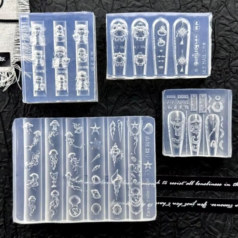 Moule en silicone 3D motif Danse du Lion de dessin animé pour nail art