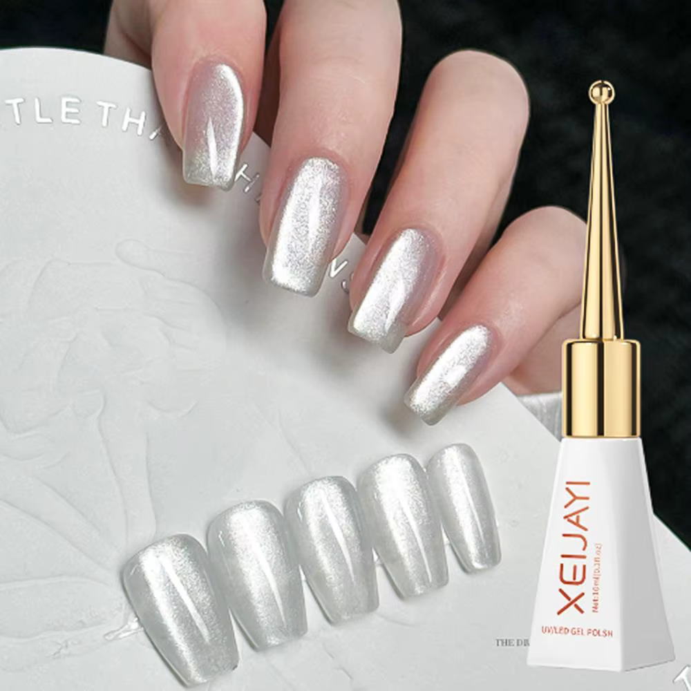 Vernis à ongles gel œil de chat rouge rubis 10 ml, scintillant, à retirer par trempage, UV/LED, pour manucure quotidienne, DIY, mariages, rendez-vous galants, salons de manucure