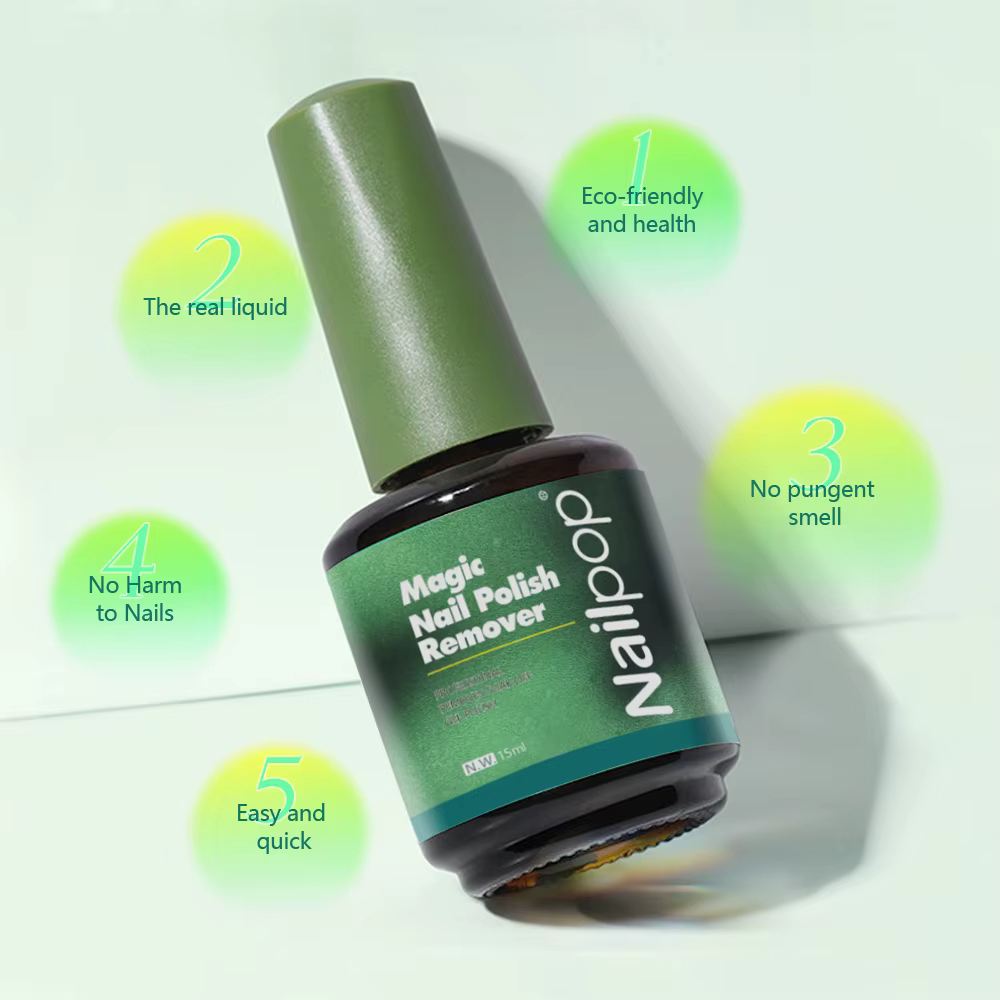 NAILPOP magique Gel dissolvant de vernis ongles conseils tremper UV/LED nettoyant couche de finition fonction Gel supprimer rapide 3-5 minutes enlever outils 15ml