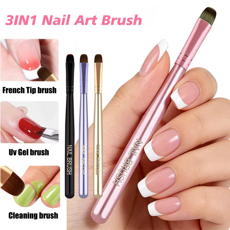 Pinceau à ongles français 3 en 1