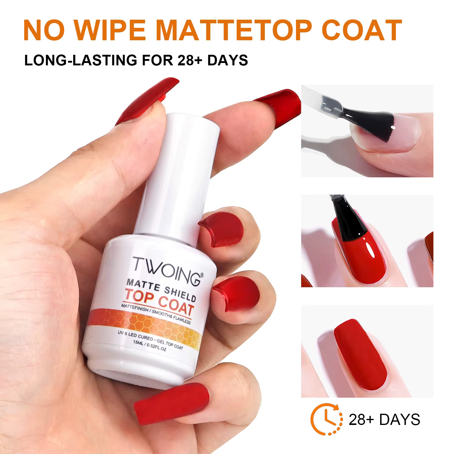 TWOING Top Coat Gel 15 ml Effet Mat Velours
