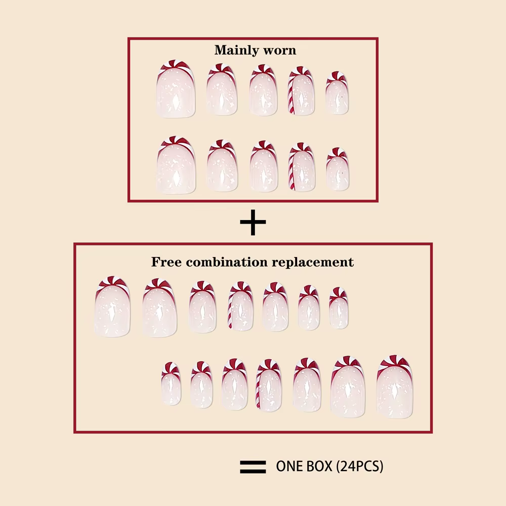 Faux Ongles Longs de Forme Ovale à la Mode