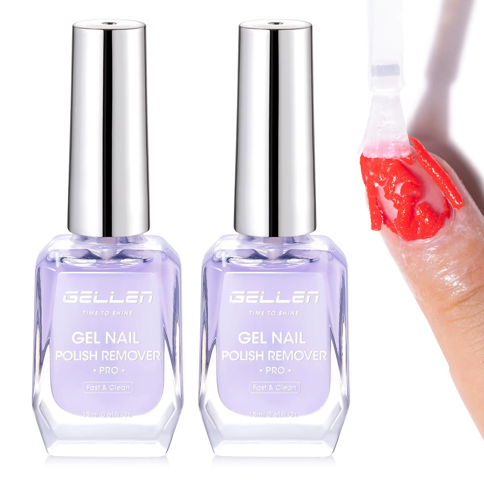 GELLEN Dissolvant de vernis à ongles en gel 18ml 2 pièces