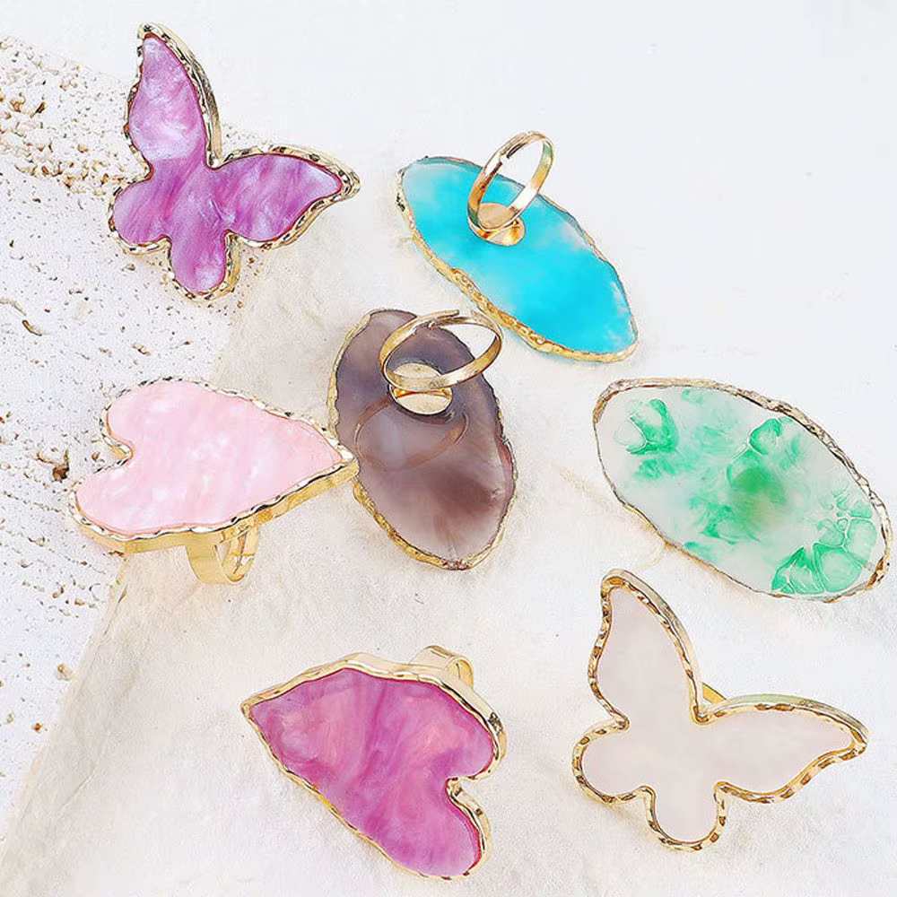 Rim Agate Finger Ring Painting Palette