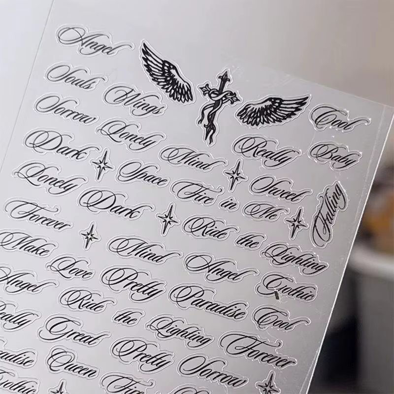 Autocollants pour ongles en forme d'ailes d'ange