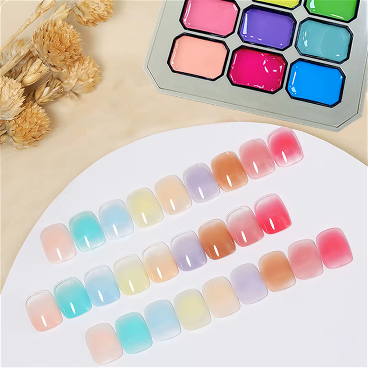 1pc Sjp 9 couleurs solide vernis à ongles pat gel peinture dégradé brillant gel nail art création décoration salon bricolage été populaire