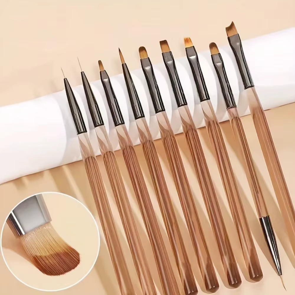 9 pièces brosse à ongles pour Nail Art Design