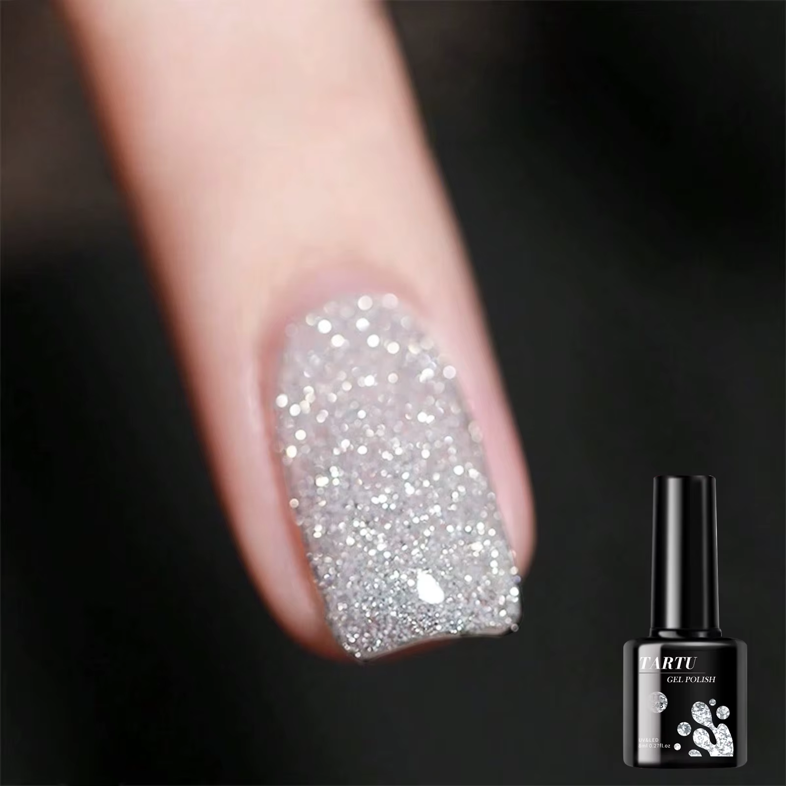 Vernis à ongles Gel rouge noir à paillettes brillant