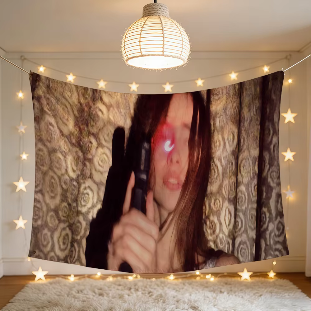 Drapeau Fakemink Terrified, durable, pour extérieur et intérieur, décoration festive pour patio, design classique, bannière murale pour chambre