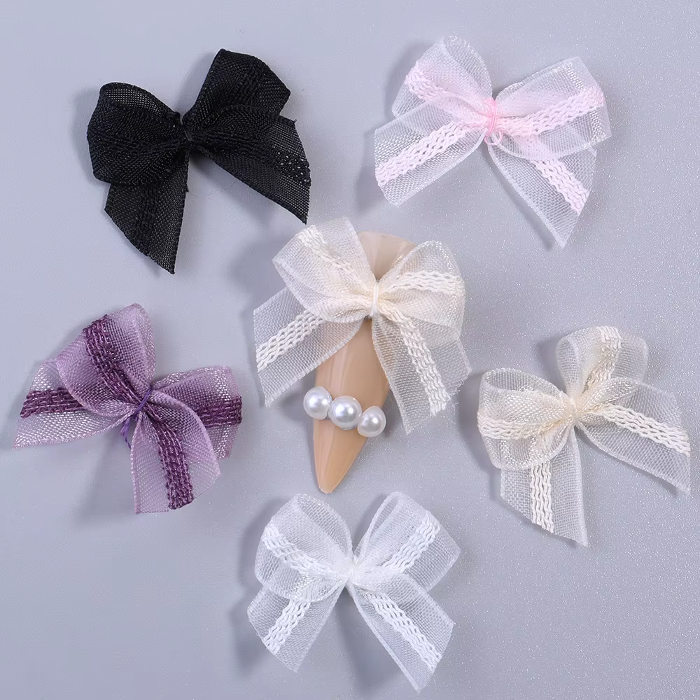 Mini nœuds en organza et mousseline