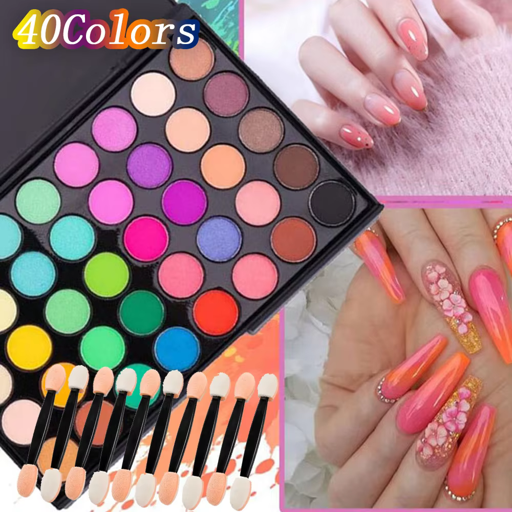 Palette de poudre à paillettes pour ongles