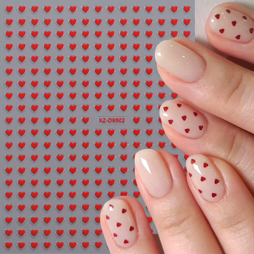 Autocollants pour ongles en forme de cœur
