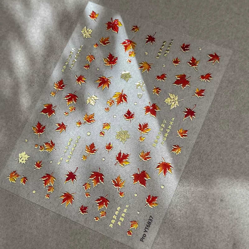 Autocollant d'automne feuille d'érable pour Nail Art