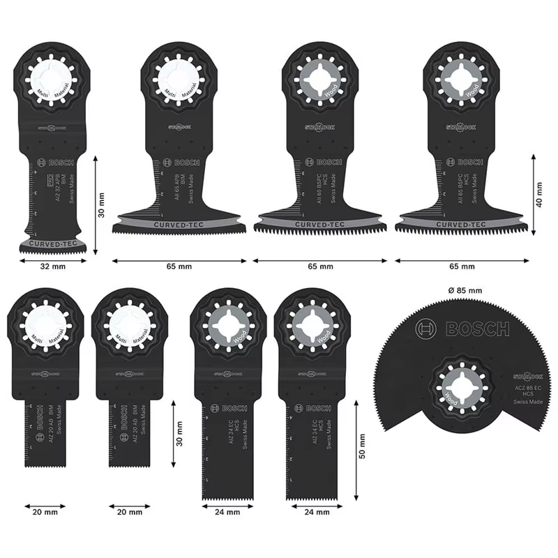 Ensemble de base BOSCH pour outils multifonctions, accessoire professionnel pour coupeurs multiples, robuste et durable 2608661694 2608669332 2608669089