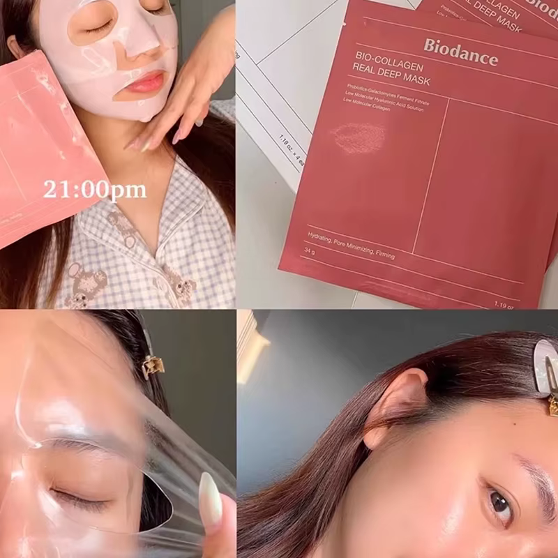 BIODANCE Masque Gel Hydratant Bio-Collagène Nuit Hydratation Intense Amélioration de l'Élasticité Nettoyant Moussant Contrôle du Sébum