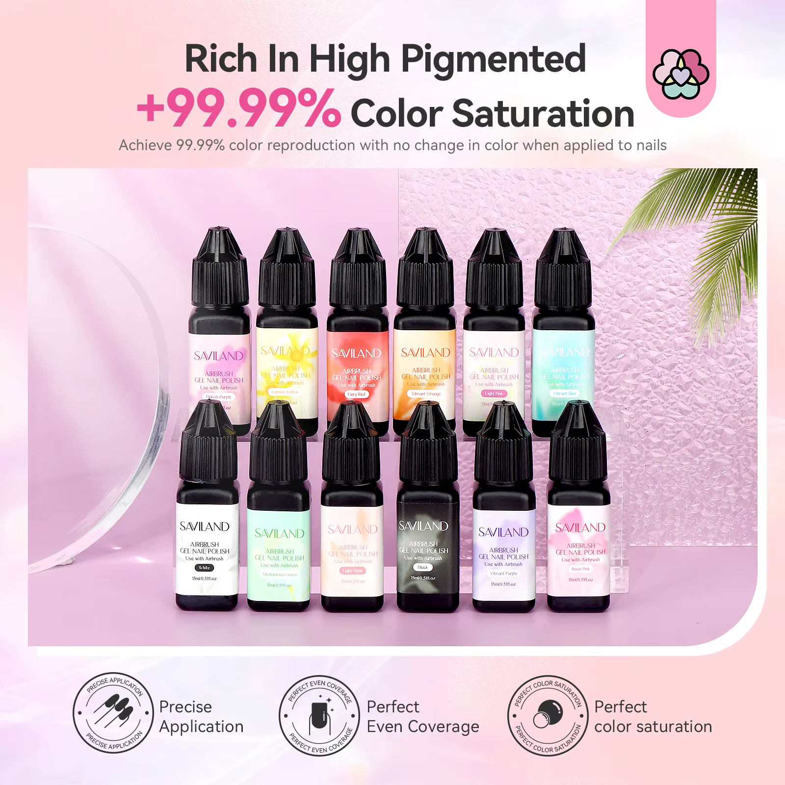SAVILAND 12 couleurs vitalité aérographe Gel vernis à ongles brume Fine