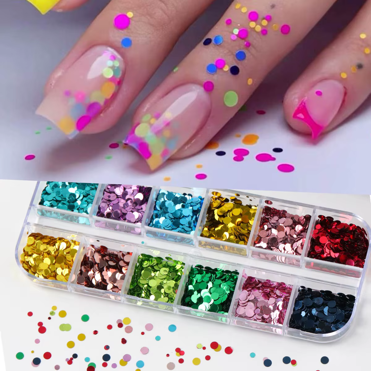 12 Grilles de Paillettes 3D pour Nail Art