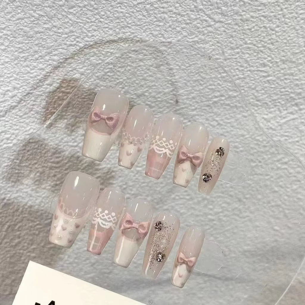 Nouvelle Collection Printemps-Été : Faux Ongles Adorables et Sexy Faits Main avec Poudre