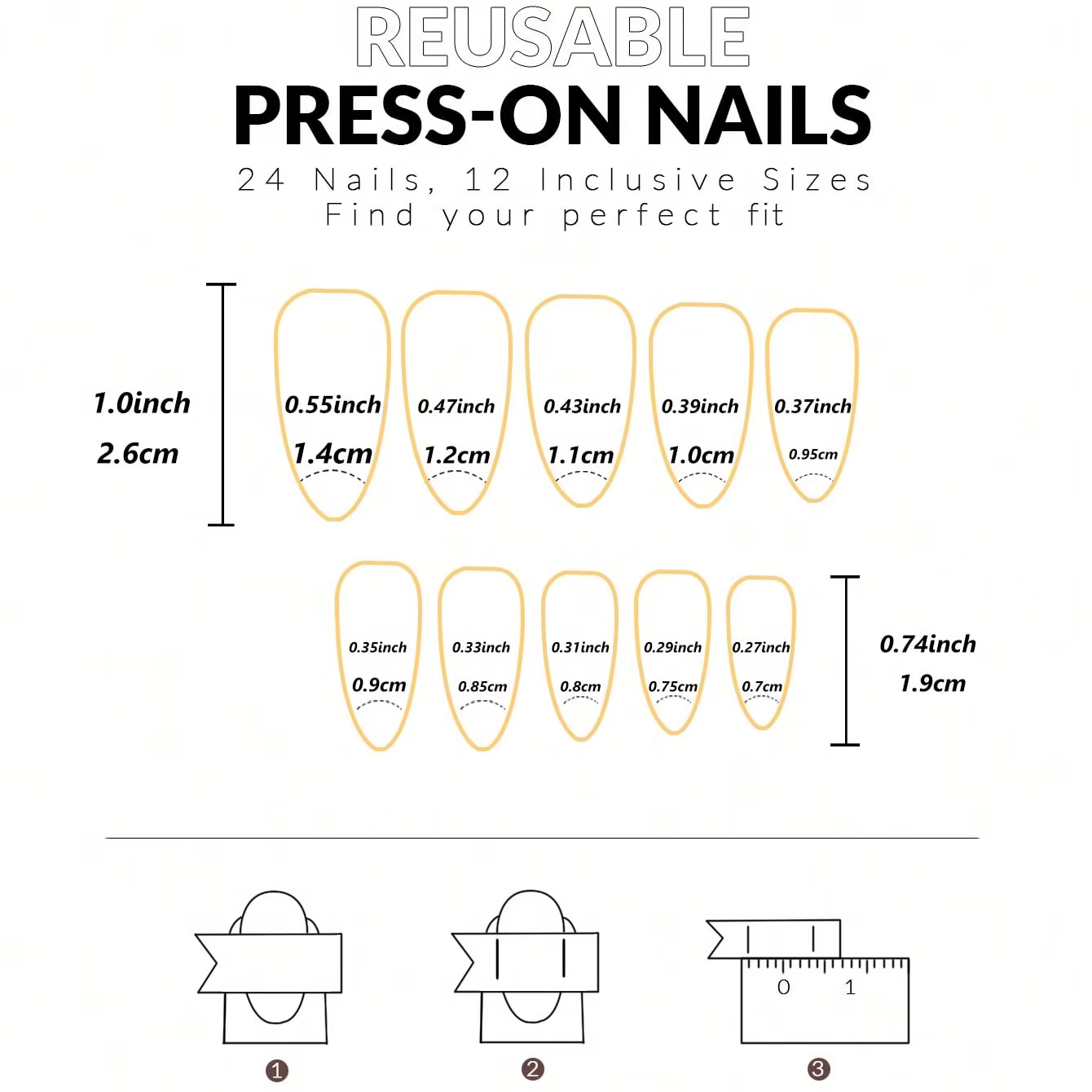Faux ongles français en amande
