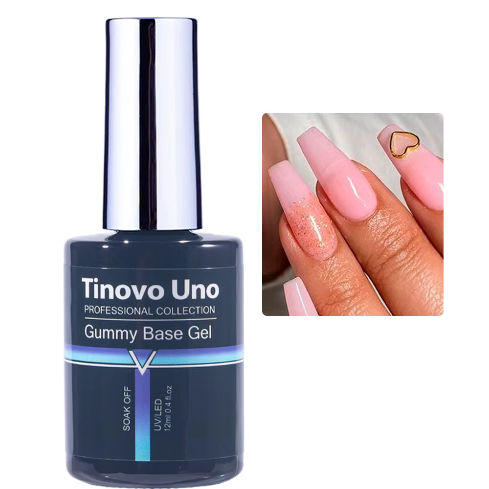 Tinovo Uno Gel de Base gommeux vernis à ongles UV blanc laiteux clair Camouflage