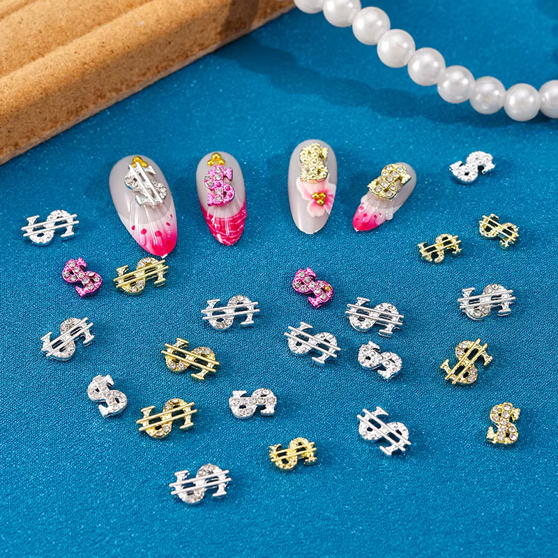 "45 pièces argent Dollar ongles breloques