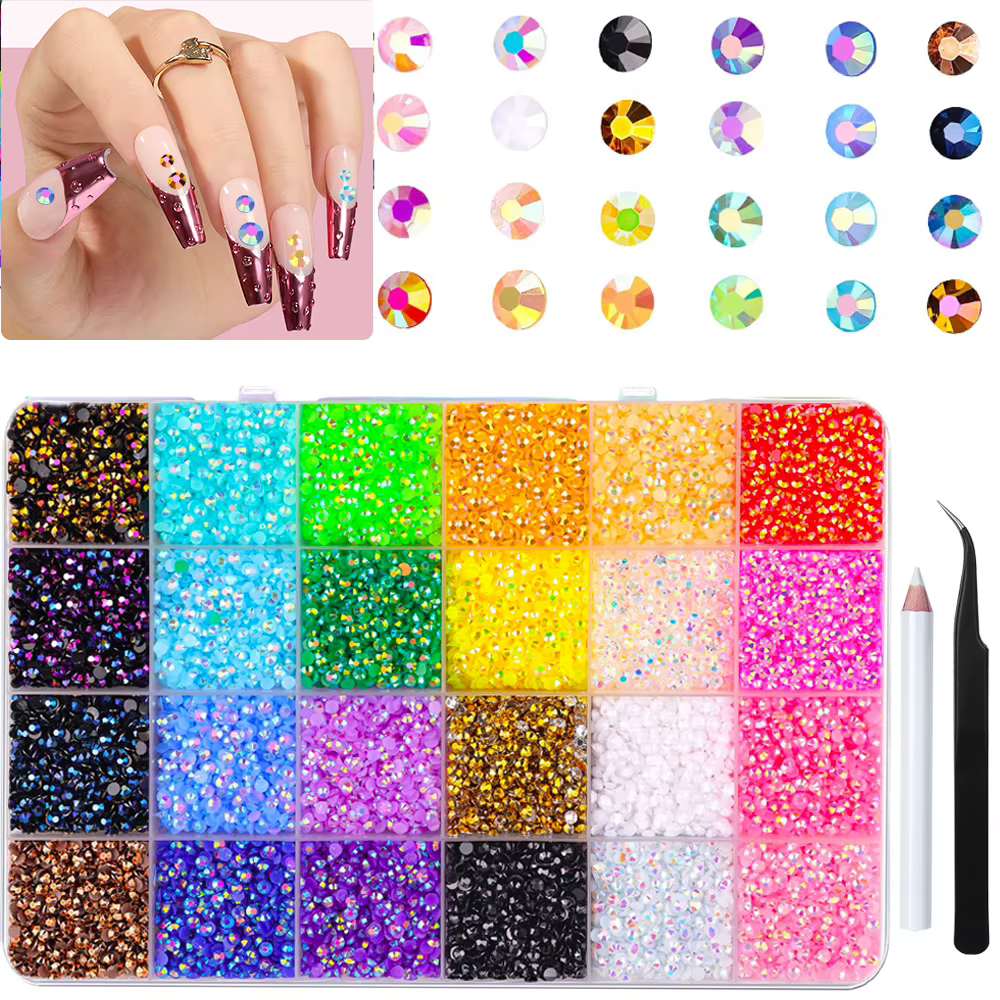 Environ 3500 pièces de strass pour Nail Art à dos plat