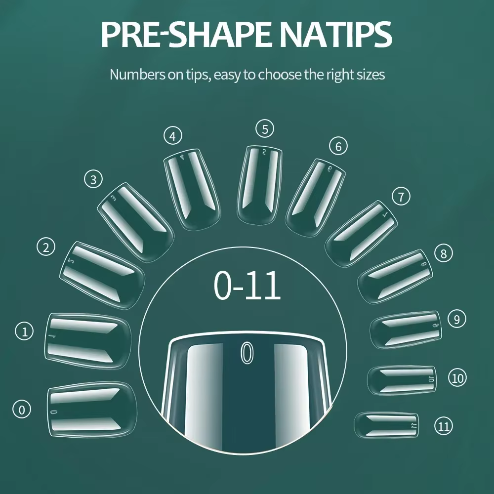 Nailpop 600 pièces pointes d'ongles couverture complète longueur moyenne ballerine presse sur faux ongles extensions conseils avec boîte pour les Salons et le bricolage à la maison