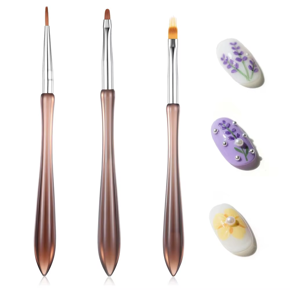 Ensemble de 3 pinceaux pour Nail Art