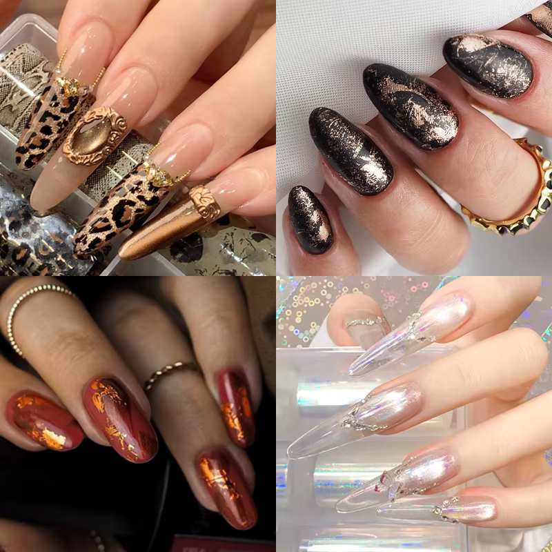 LILYCUTE 8ML feuille de transfert colle pour ongles étoilés vernis Semi-Permanant pour autocollant adhésif