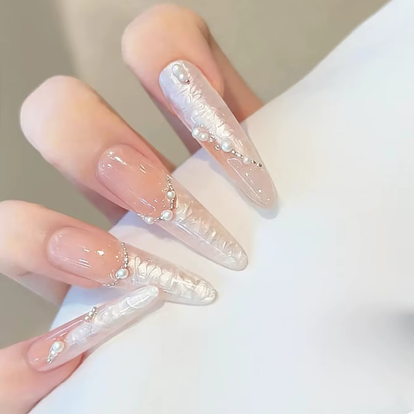 MIANEL 2026 Nouveau Gel à Ongles Blanc Onirique à Texture Tourbillonnante