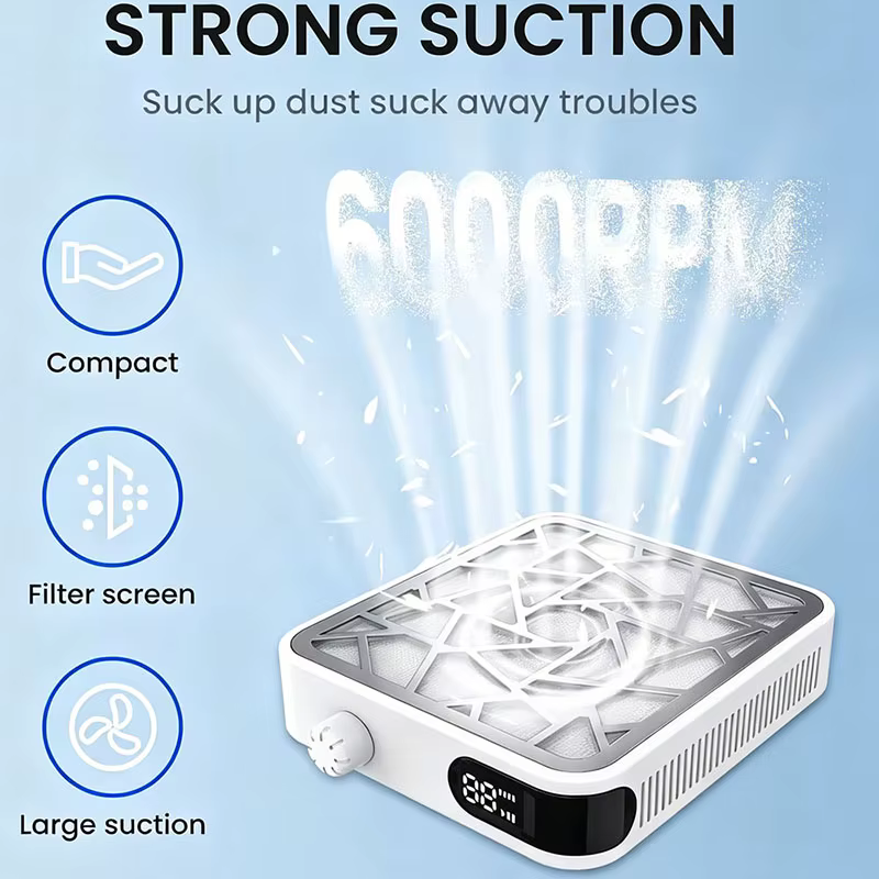 Aspirateur à poussière pour ongles professionnel rechargeable, puissant, avec aspiration réglable et faible bruit