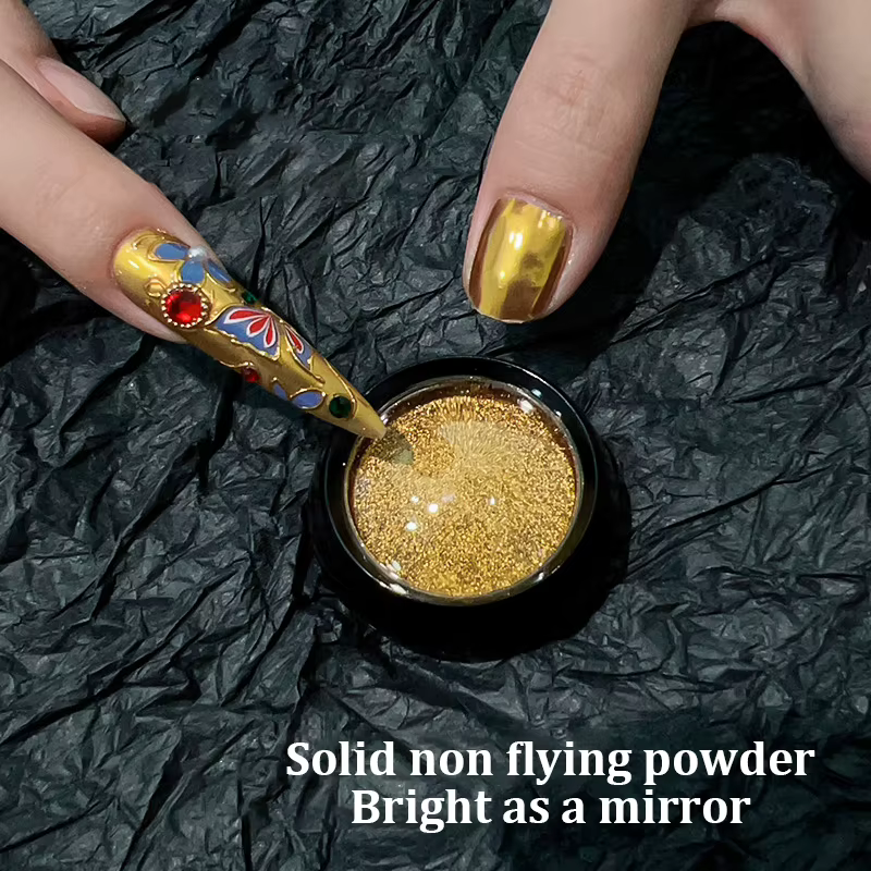 Poudre miroir métallique pour ongles