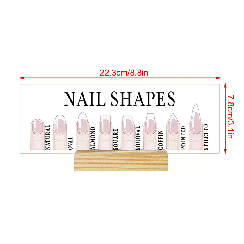Panneau d'affichage de formes d'ongles en acrylique