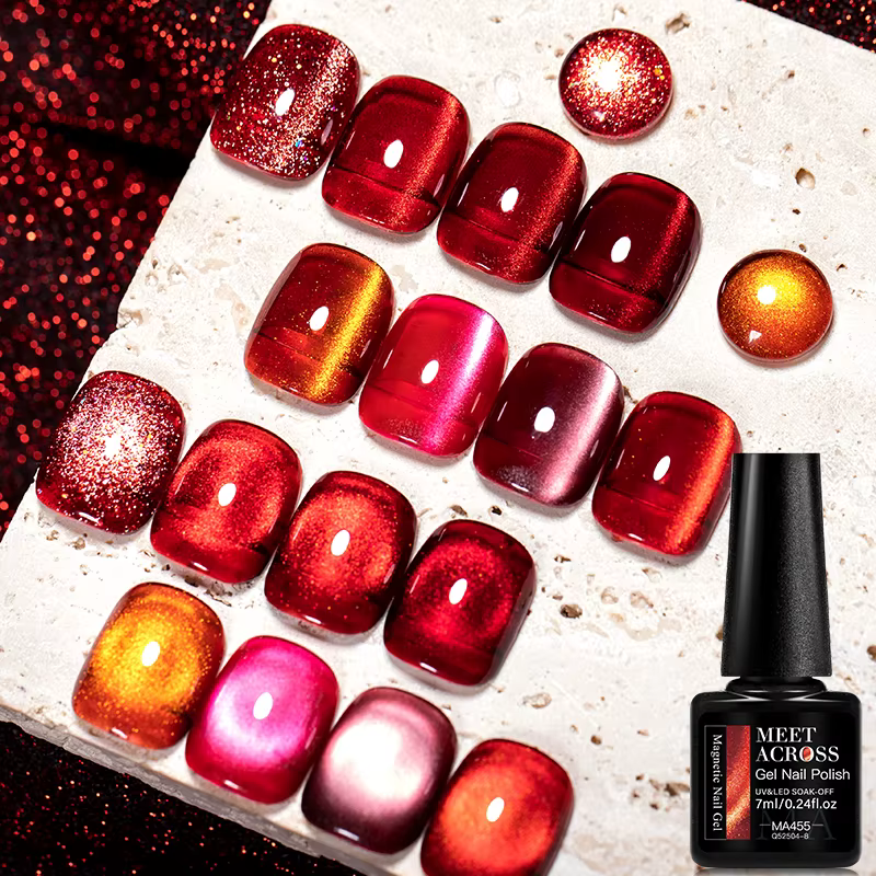 Vernis à ongles Gel magnétique chat série rouge 7ml