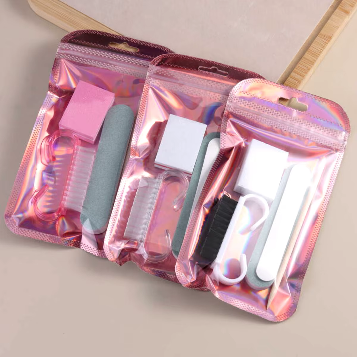 Kit d'art des ongles avec tampon de lime à ongles