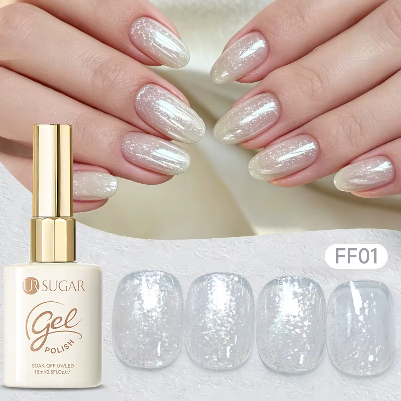UR SUGAR 15ml Vernis Gel Semi-Permanent Effet Paillettes Scintillantes UV/LED Soak Off pour Manucure et Nail Art