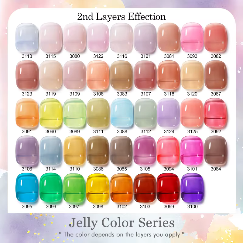 Arte Clavo 15ml Vernis à Ongles Gelée Transparent Rose Glace Été Hybride Semi-Permanent UV Coréen pour Manucure et Nail Art