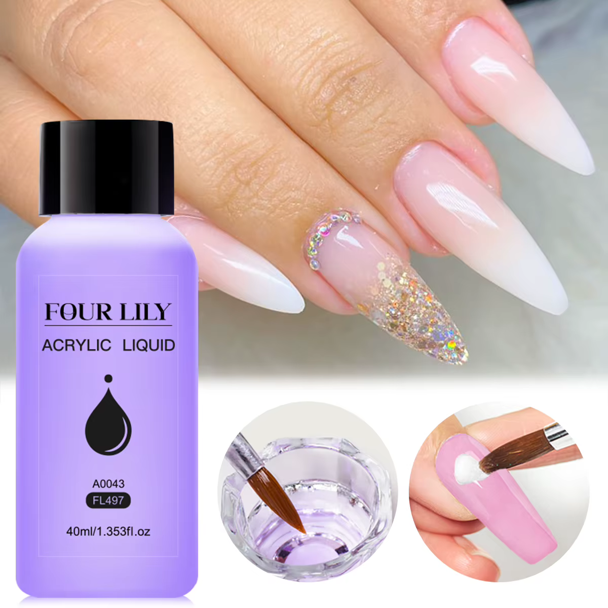 FOUR LILY 40ml Liquide acrylique pour poudre acrylique