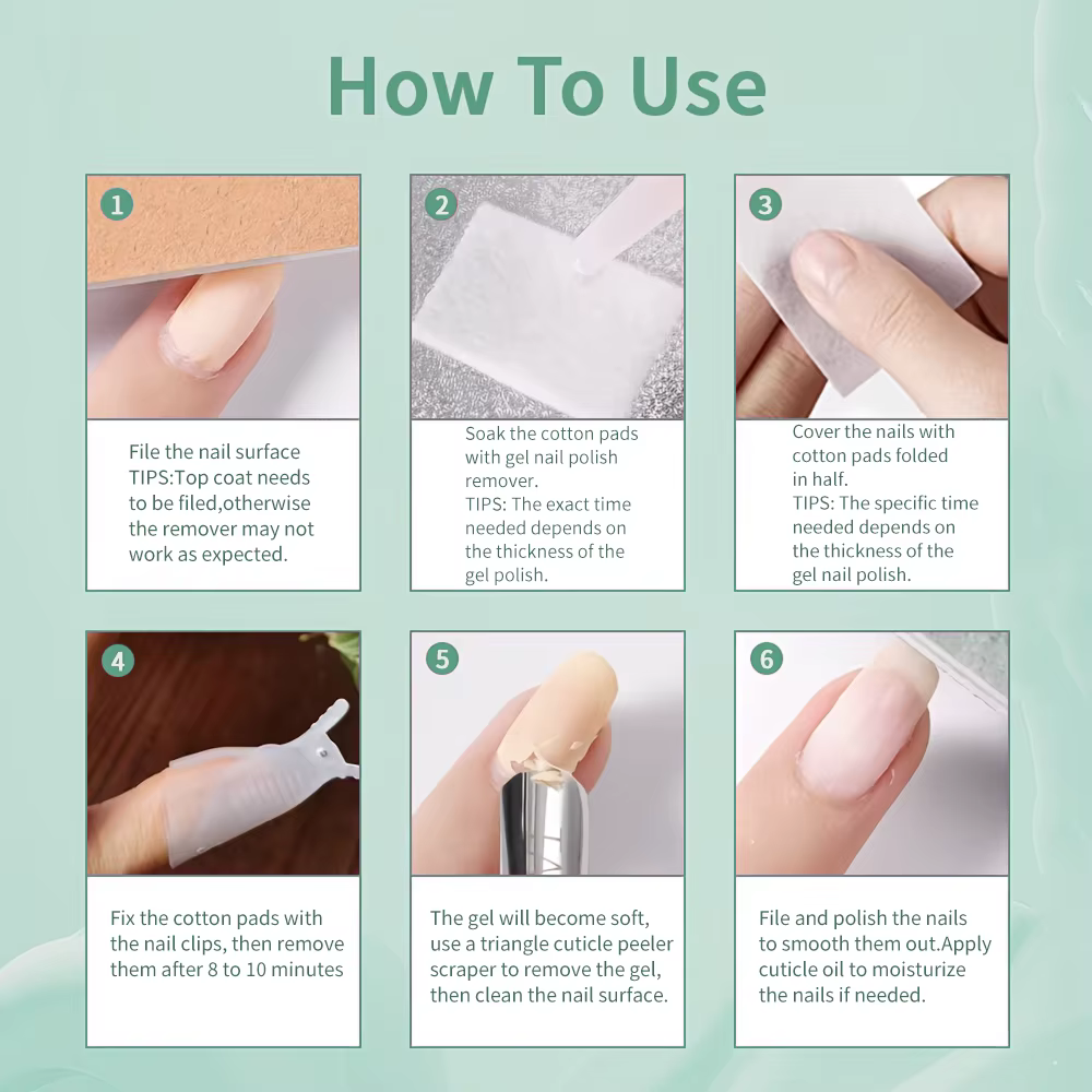 Kit de dissolvant pour vernis à ongles en gel