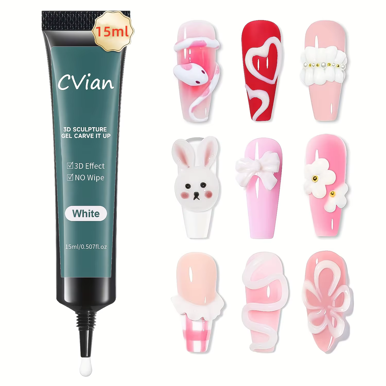 Gel de sculpture 3D pour ongles 15g | Clair