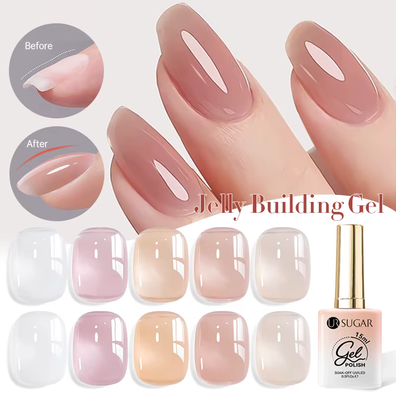 UR SUGAR 15ml Gel de construction de gelée pour construire renforcer les ongles fins manucure naturelle Nail Art