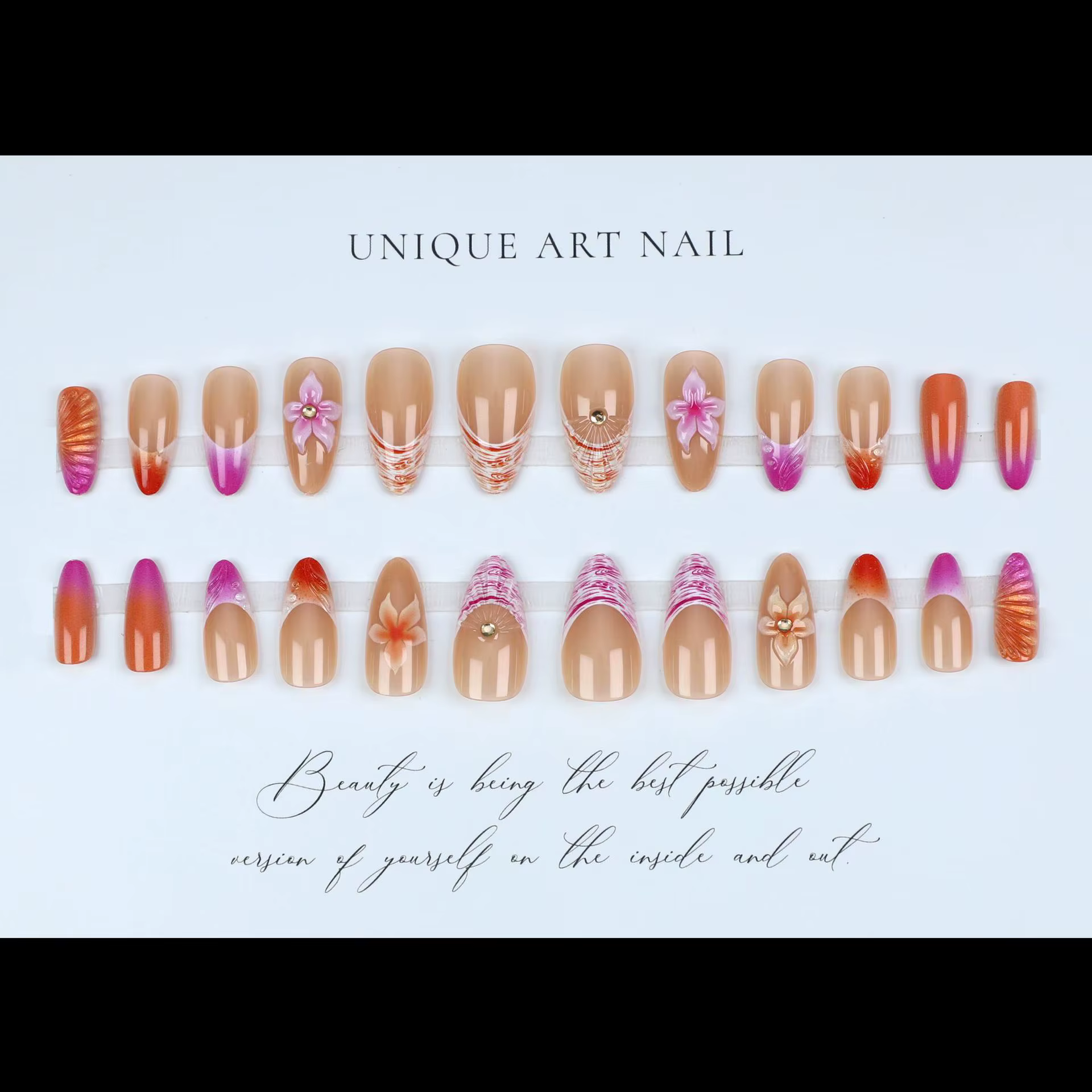 Faux ongles 3D pour femmes et filles