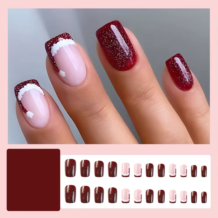 Style de faux ongles de Noël
