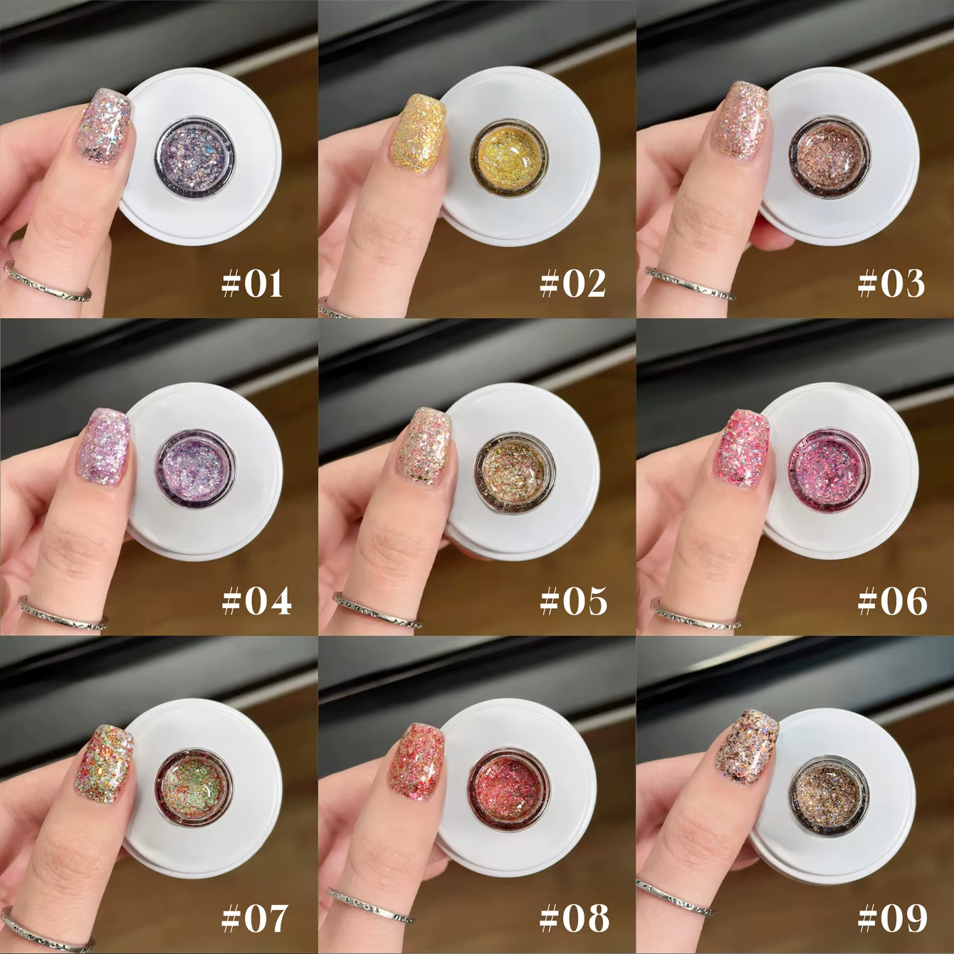 MIANEL 12ML Vernis à Ongles Gel Scintillant Effet Galaxie Explosion Polaire pour l'Été