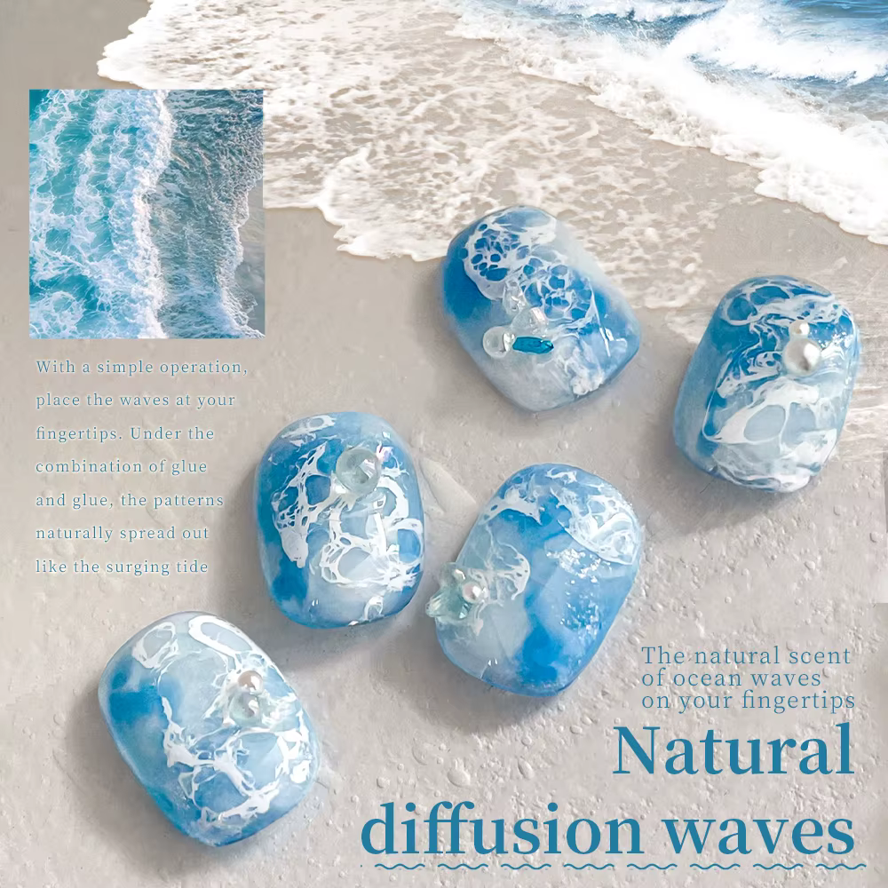 Kaniu 12ml bulle océan vague colle blanc Gel vernis à ongles été