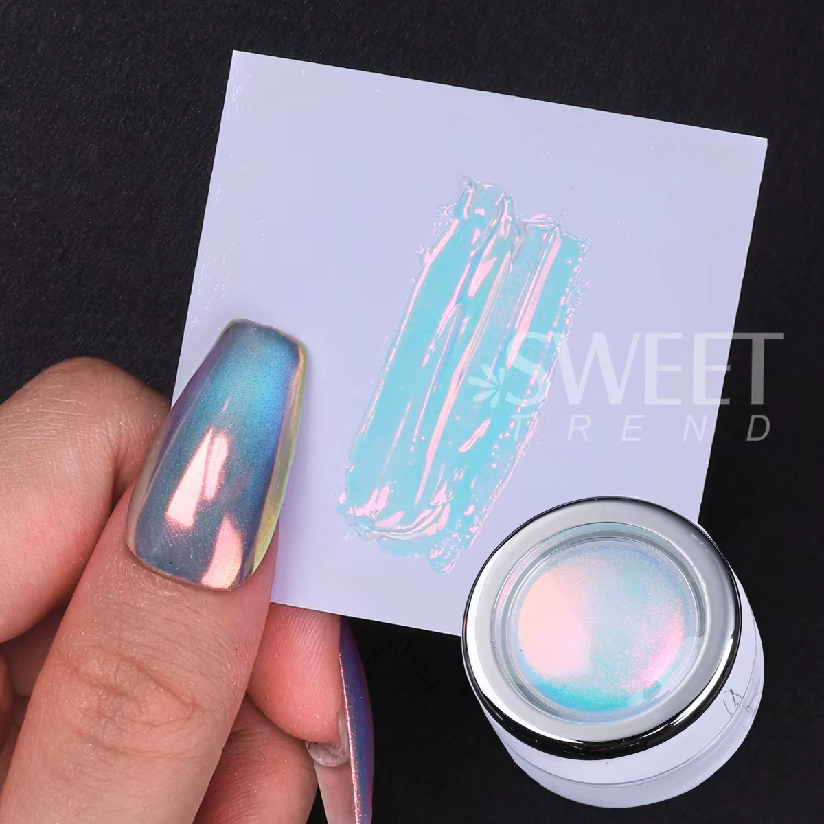 0.3g Iridescent Aurora miroir ongles paillettes Pigment licorne Chrome frotter la poussière arc-en-ciel fée scintillant haute qualité manucure poudre