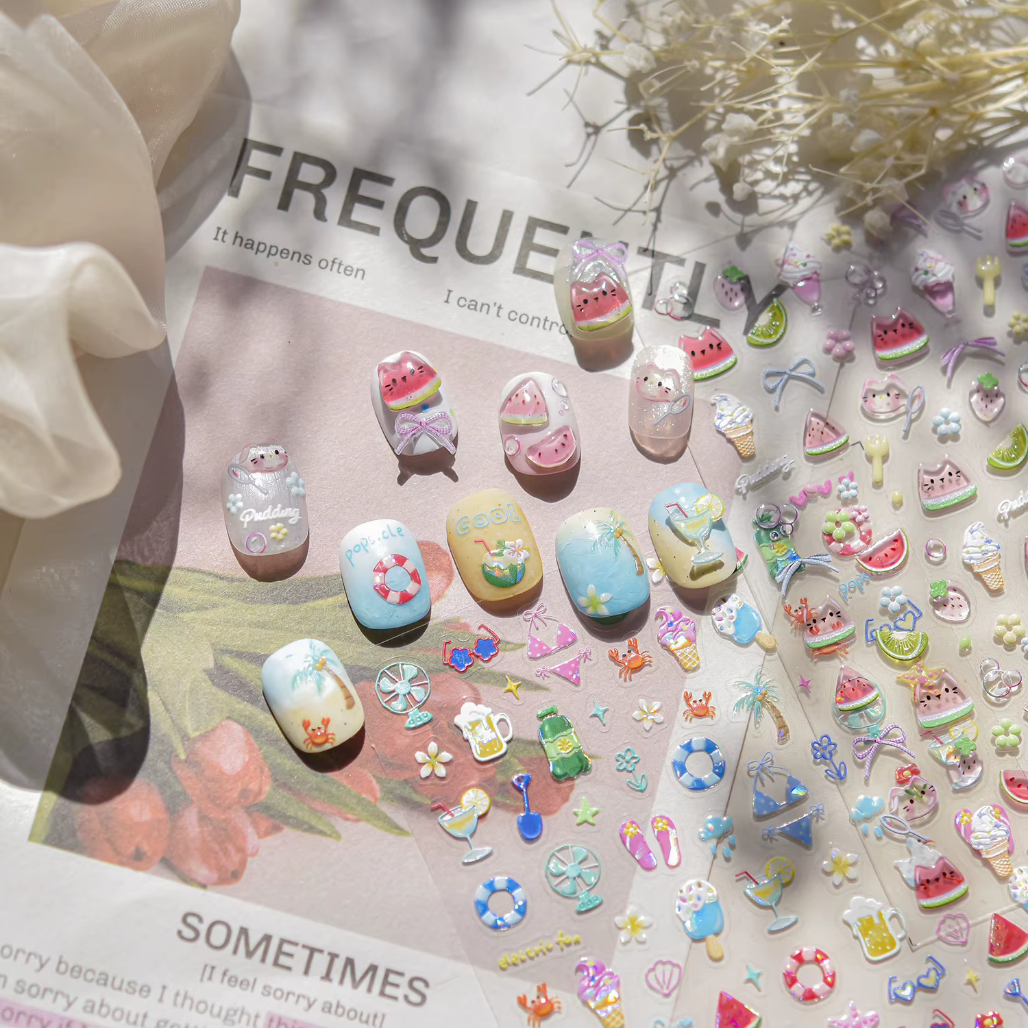 Autocollants pour ongles d'été pour enfants