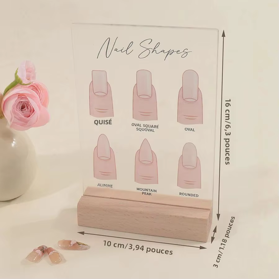 Panneau d'affichage de formes d'ongles en acrylique