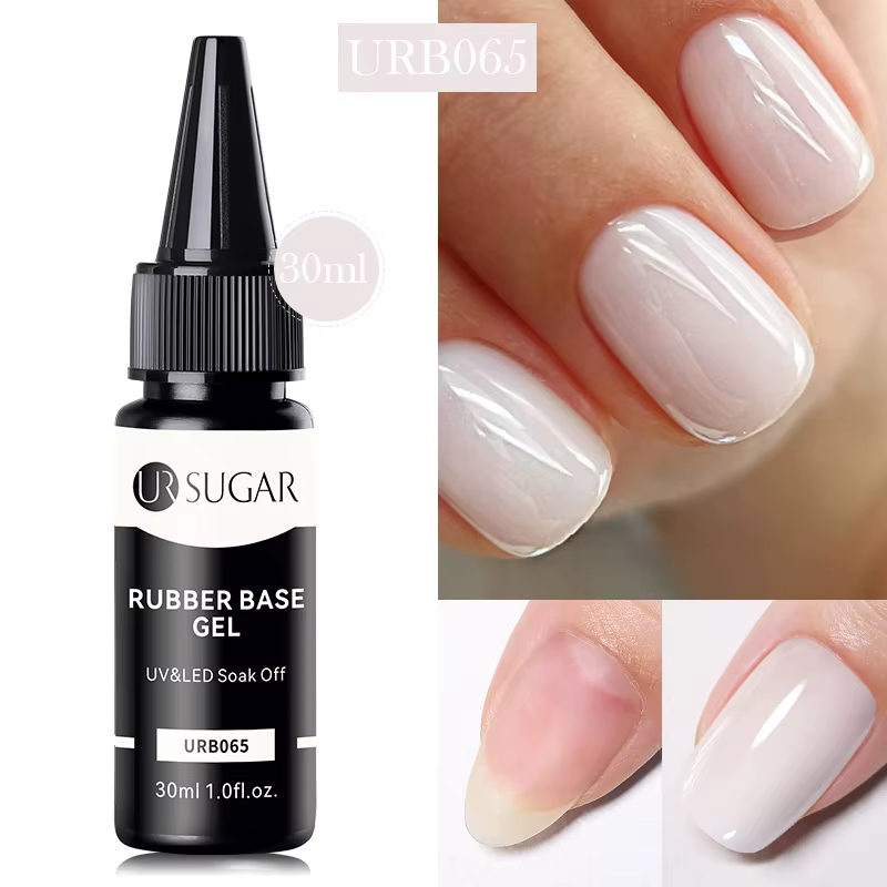UR SUGAR-Gel de Base en Caoutchouc Flocons d'Or Rose